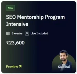 SEO Mentorship Program By Growth School