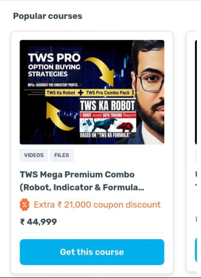 Trade with Sanchit TWS Mega Premium Combo Course.