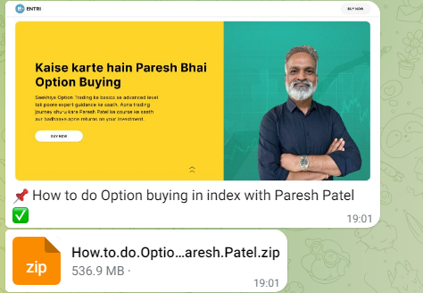 How to do Option buying in index with Paresh Patel course